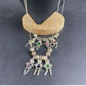 2 Vintage Sterling Silver Chains and Charms Birthstone Babies Necklaces